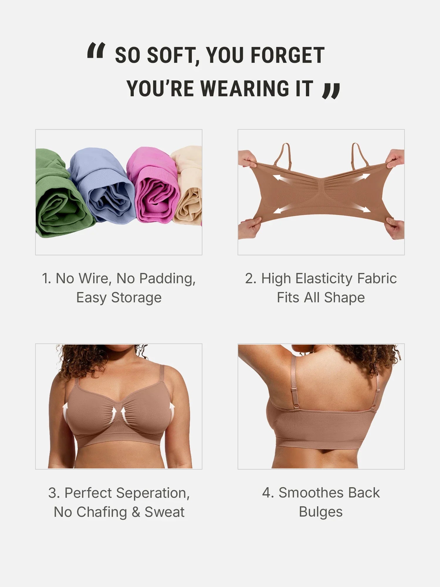 Auron Everyday Wireless Bra Unlined Soft Bra